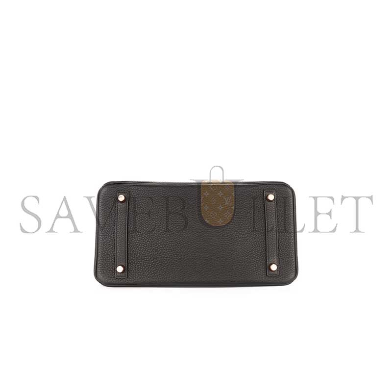 HERMÈS MASTER BIRKIN 30 TOUCH NOIR  BLACK SHINY CROCODILE NILOTICUS TOGO ROSE GOLD HARDWARE (30*23*15cm)